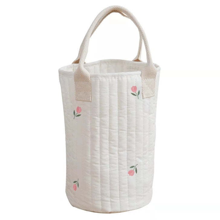 Baby Embroidered Pattern Baby Bottle Storage Mommy Handbag With Compartment