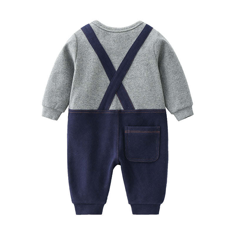 Baby Boy False 1-Piece Overall Design Gentleman Fashion Romper