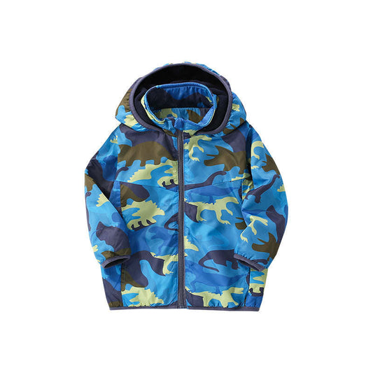 Baby Boy Camouflage Graphic Zipper Design Jacket Windbreaker