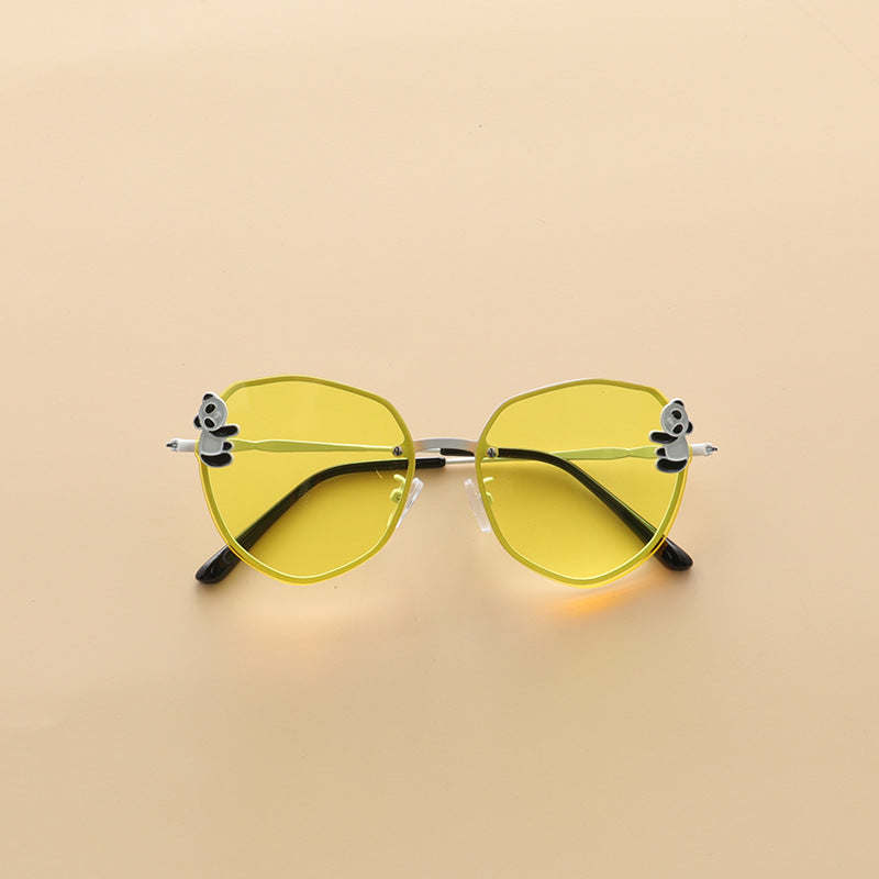 Kids Boy And Girl Cartoon Animal Shape Round Frame Fashion Sunglasses