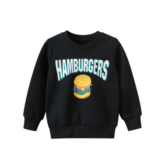 Baby Boy And Girl Hamburger Print Pattern Quality Sweatshirt