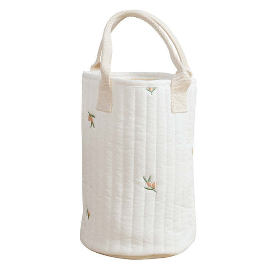 Baby Embroidered Pattern Baby Bottle Storage Mommy Handbag With Compartment