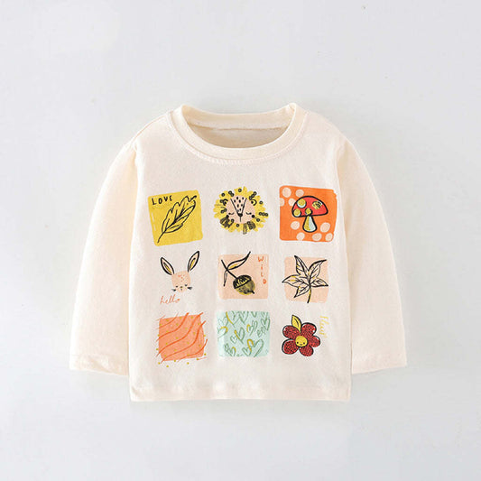 Baby Girl Print Pattern Thin Style Autumn New Style Shirt