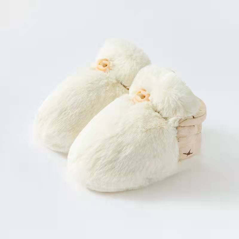 Newborn Baby Solid Color Plush Warm Shoes Outfits In Autumn & Winter