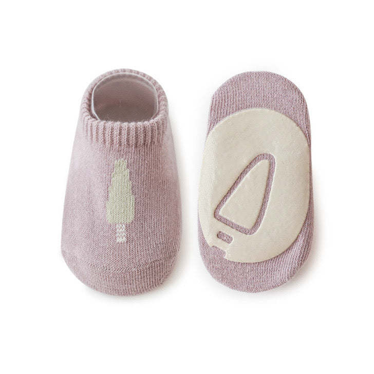 Kids Girl Embroidered Pattern Non-Slip Floor Soft Socks