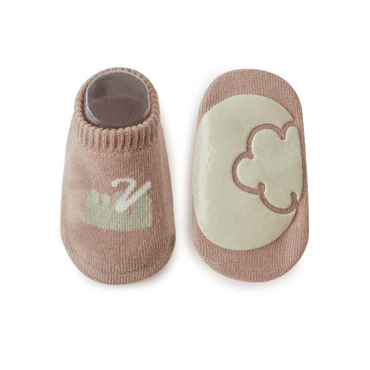 Kids Girl Embroidered Pattern Non-Slip Floor Soft Socks